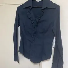 CAMICIE フリル付きシャツ ネイビー サイズ0