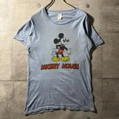 70s USA製　ミッキーマウス 両面プリント Tシャツ disney