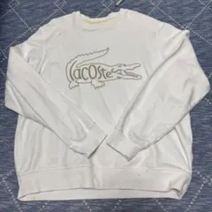 LACOSTE スウェット ホワイト ロゴ刺繍