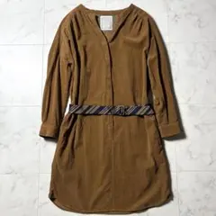 BEARDSLEY コーデュロイ シャツ ワンピース フリー ブラウン