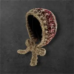 ボンネット ヘッドドレス バラクラバ 暖色系 リボン 一期一会