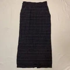 Y’s plaid pattern design slit long skirtのサムネイル