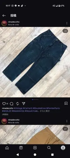 Carhartt 125周年 USA製 カーハート ダブルニー パンツ ブラック