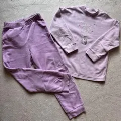 薄紫 フリース パジャマセット 130cm ディズニー プリンセス UNIQLO