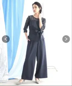 ［ニッセン］パンツドレス　レース　ベアトップ風