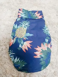 ❤️小型犬夏用アロハシャツ❤️洋服 ペット服 旅行 薄いネイビーXSサイズ