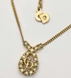 ディオール ヴィンテージ ダイヤモンド チャーム CD ネックレス