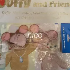ディズニー　ファッション用グラス　ミニー　リボン　ピンク　ラメ