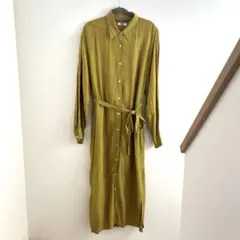 【UNIQLO U 】【中古品】シャイニーレーヨンロングシャツワンピース