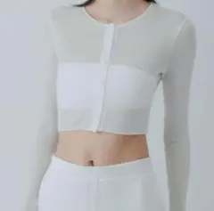 yo BIOTOP Sheer rib short cardiganのサムネイル