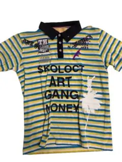 SKOLOCT ストライプ ポロシャツ