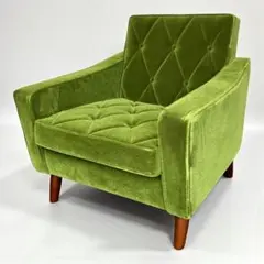 カリモク60 ロビーチェア モケットグリーン 1人掛けソファ