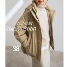 極美品　定価35200円　Spick＆Span　撥水フーデッドダウンハーフコート