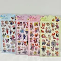 ズートピア　きゅんポップシール 4枚セット　ぷくぷくシール