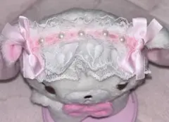 ぬい服　10cm ヘッドドレス　ピンク