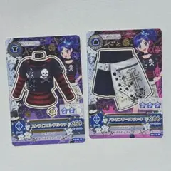 アイカツカード ストライプロングTシャツ パンクプリーツスカート【霧矢あおい】