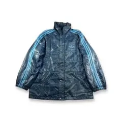 80s adidas アディダス 中綿ジャケット ブルー トレフォイル