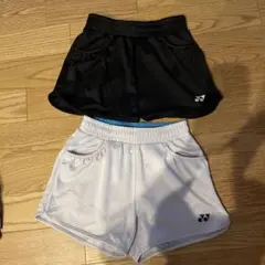 YONEX　スコート　ブラックショートパンツ ポリエステル100% 2枚セット