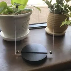 アクリル製 フォト(ハガキ)フレーム　台座色　黒2個セット