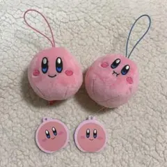 星のカービィ フェイスマスコット ぬいぐるみ にっこり ほおばり 2種セット