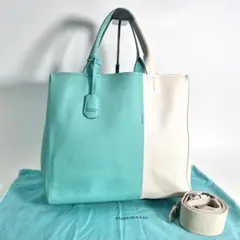 極美品 ティファニー ビコローレ トートバッグ 2way バイカラー ショルダー