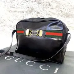 GUCCI オールドグッチ　レザー　ショルダーバック　シェリーライン　ビット金具