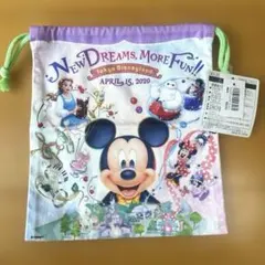【新品未使用タグ付き】東京ディズニーランド 巾着袋 2020年 日本製
