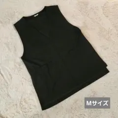 Lutique Vネック ベスト ジレ ブラック M
