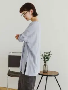 本日23時迄値下げ◎miller シアー ロングスリーブ ロンT サックスブルー