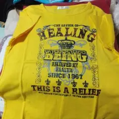 ✨♥HEALING BEING プリントTシャツ イエロー