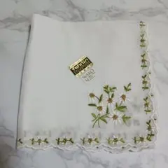 銀座和光 WAKO × Fehrlin高級リネン エーデルワイス刺繍 ハンカチのサムネイル