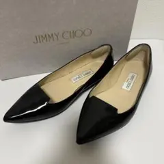 ジミーチュウ/ATTILAアティラ/フラットシューズ/エナメル/36ハーフ/黒