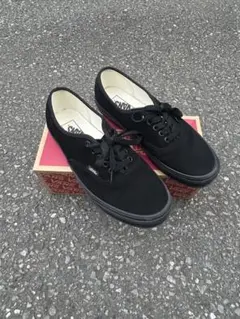 数回着用 VANS Authentic ブラック スエード スニーカーのサムネイル