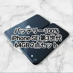 バッテリー100% iPhone SE 第3世代 64GB 2点セット