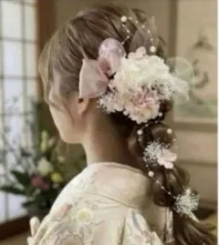 ドライフラワー髪飾り❤︎成人式髪飾り 振袖 和装 前撮り ✿くすみピンク