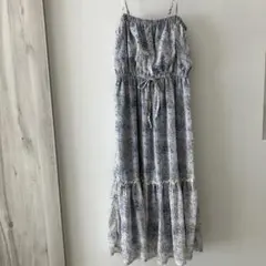 小花柄 ノースリーブ ロングワンピース