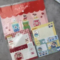 クレヨンしんちゃん レターセット2点&マルチケース　喫茶クレヨンパーラー