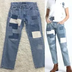 POLO ポロラルフローレン パッチワーク デニム 24 ジーンズボーイフレンド