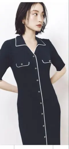 新作 SNIDEL フロントボタンニットワンピース