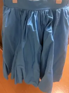 水色 フレアスカート ひざ丈