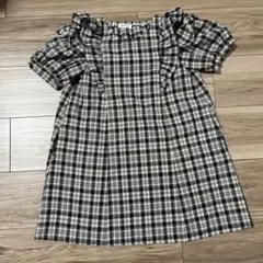 a.v.v フリル付きチェック柄ワンピース 110 女の子