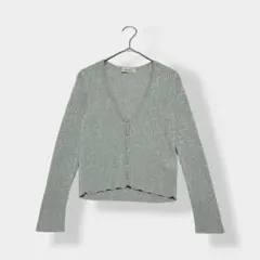 Peyton Place リブ ニット カーディガン ラメ グリッター Mのサムネイル