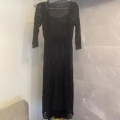 【BEAMS HEART】レースワンピースドレス ブラック 結婚式 オケージョン