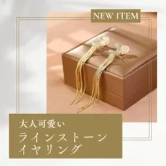 SALEロングラインストーン　イヤリング　キラキラ　ビジュー　Y2K　大ぶり　N