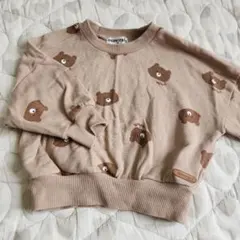 ミモランドくま柄トレーナートップス長袖カットソープルオーバー90サイズ