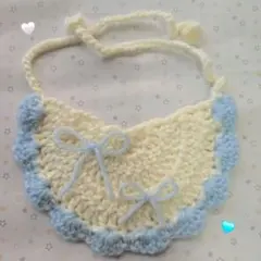 ハンドメイド୨୧ 鍵編み 犬猫用スタイ アクセサリー