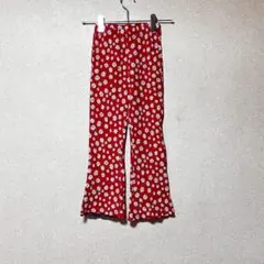 BREEZE　キッズ フレア パンツ 130サイズ　赤小花柄 上品 カジュアル