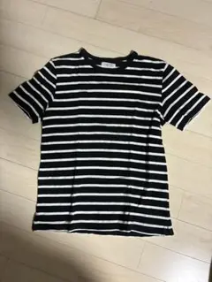 GLOBAL WORK ボーダーTシャツ ブラック×ホワイト Mのサムネイル