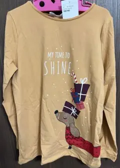 H&M ロンT 140 ダックスフンド　犬　プレゼント　クリスマス　新品未使用