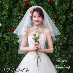 ウエディングベール２段コーム付きパールドレスブライダルヘッドドレスウェディング